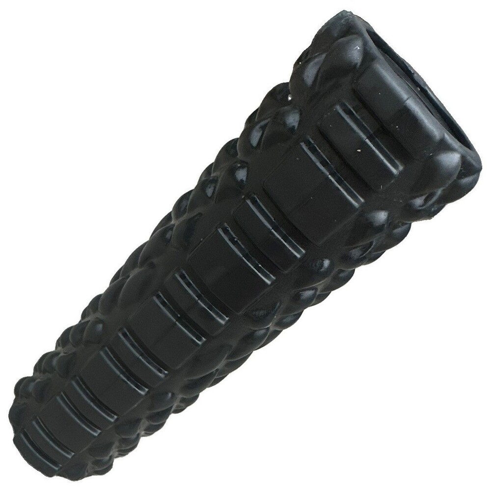 2V Athletic Vibrating Foam Roller Massage Grid Textured Black 3 Speed USB